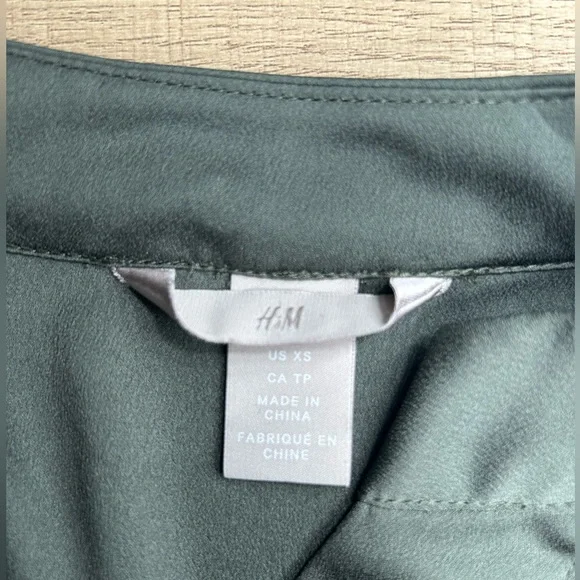 Dark Green Satin Top - Picture 2 of 3